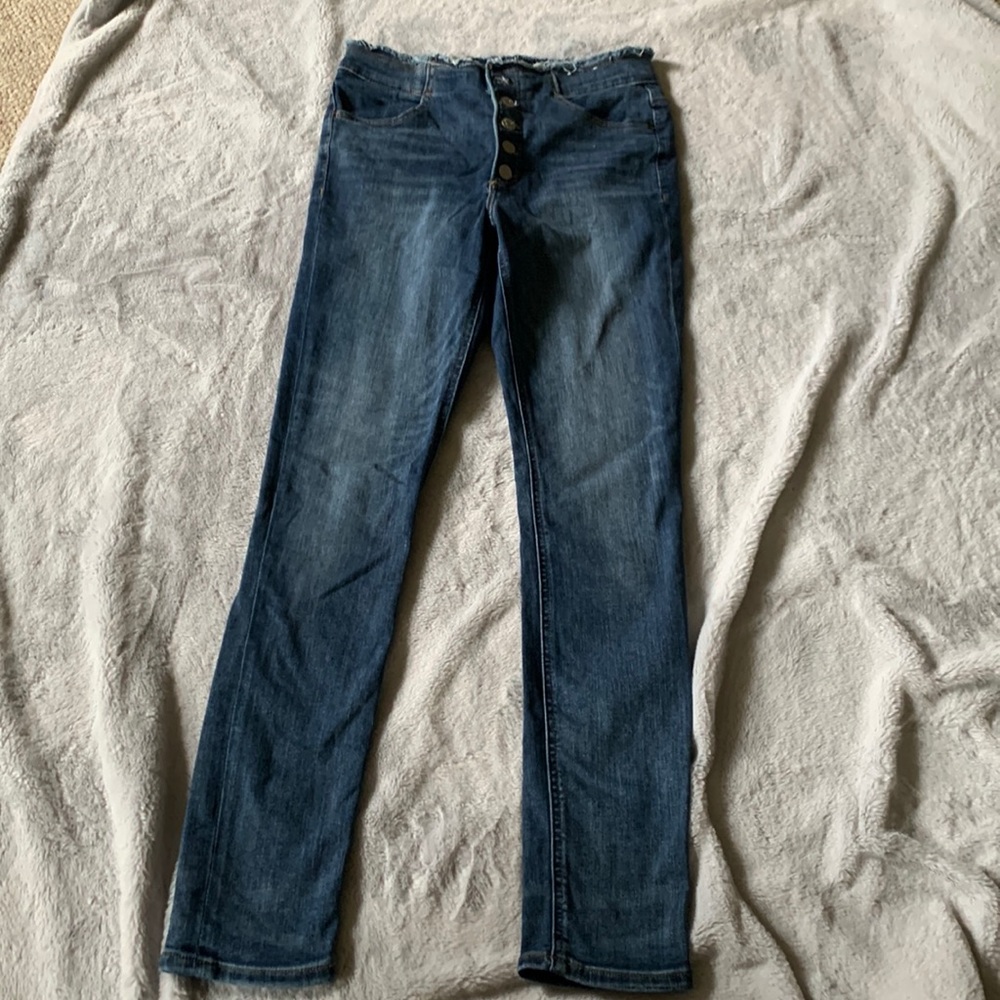 Express button up skinny jeans